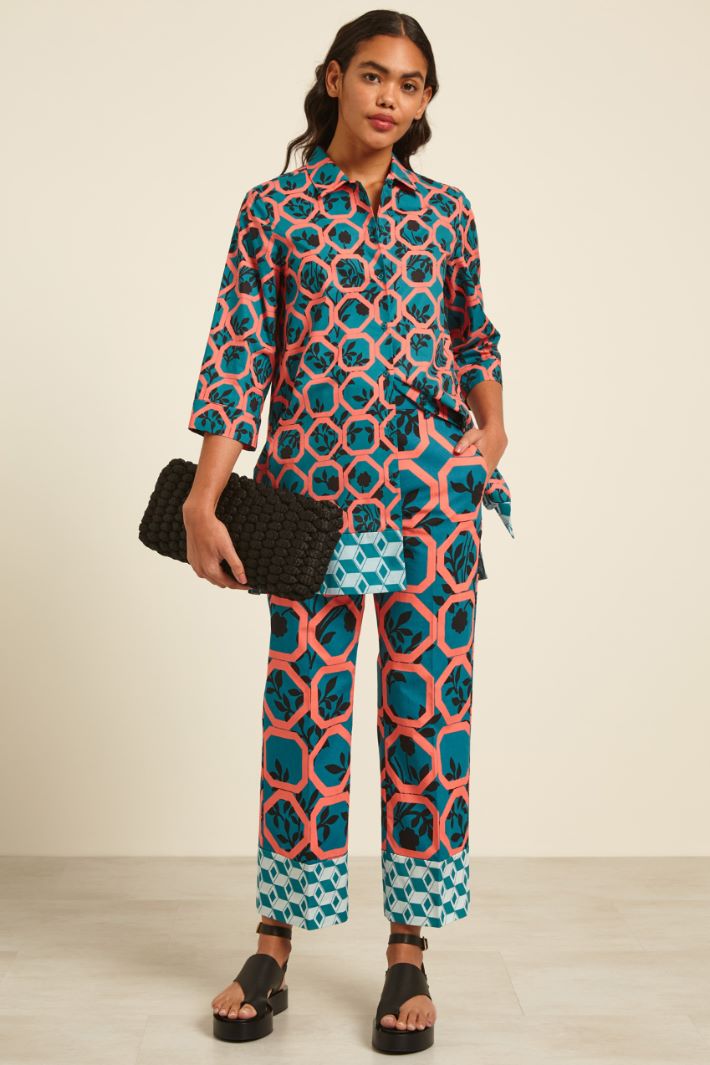 Pantaloni in faille stampato Fashion Market