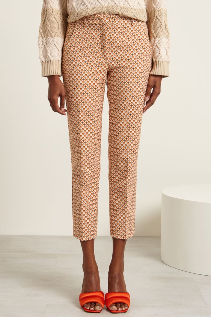 Pantaloni jacquard con piega stirata Fashion Market