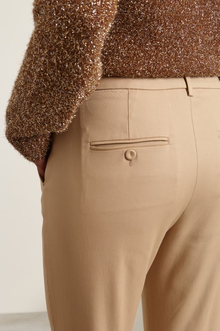 Pantaloni a sigaretta in piquet Fashion Market