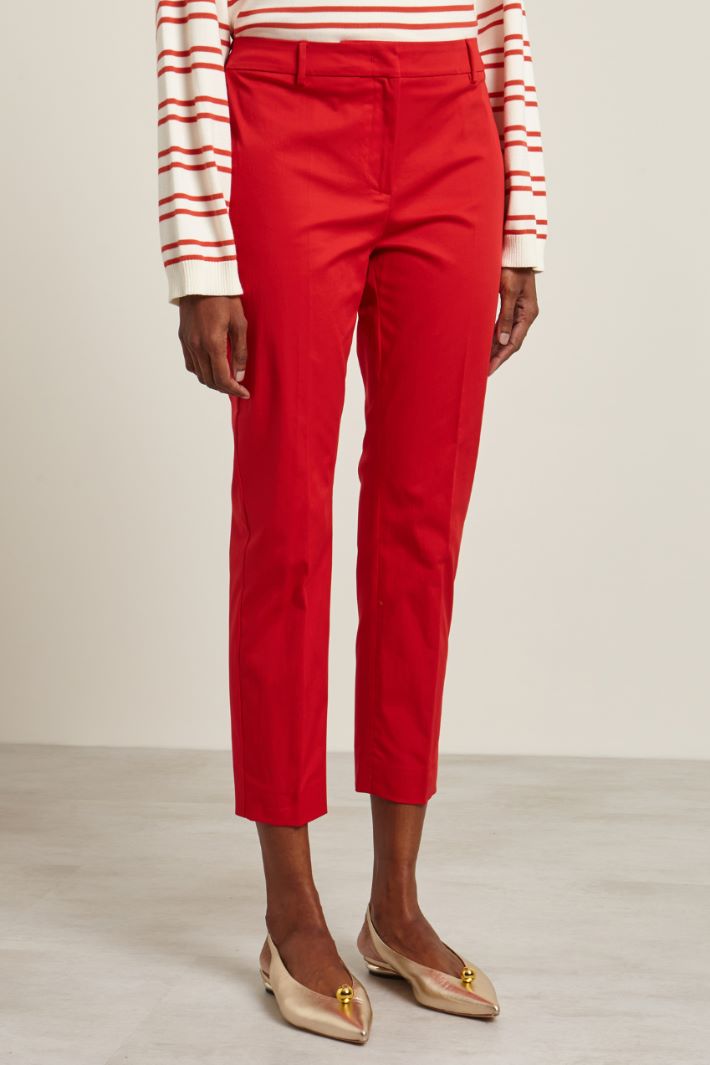 Pantaloni cropped in cotone Fashion Market