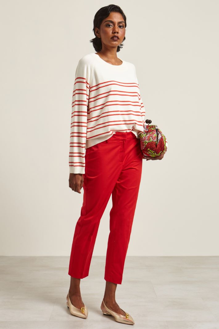 Pantaloni cropped in cotone Fashion Market