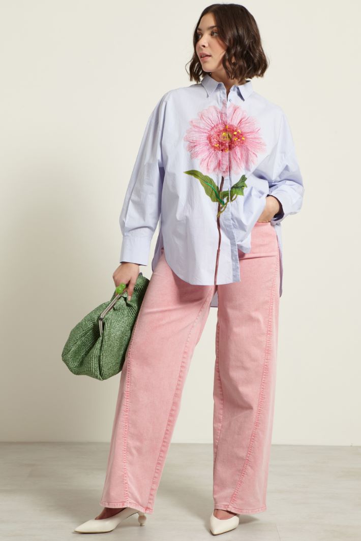 Pantaloni a palazzo in drill Fashion Market