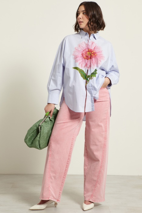 Pantaloni a palazzo in drill Fashion Market