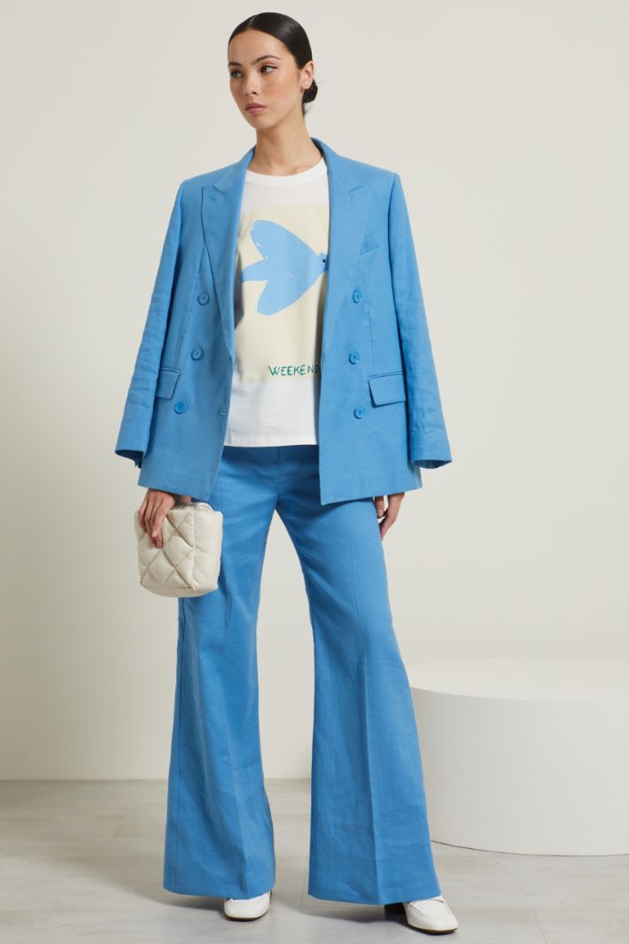 Pantaloni a zampa con piega Fashion Market