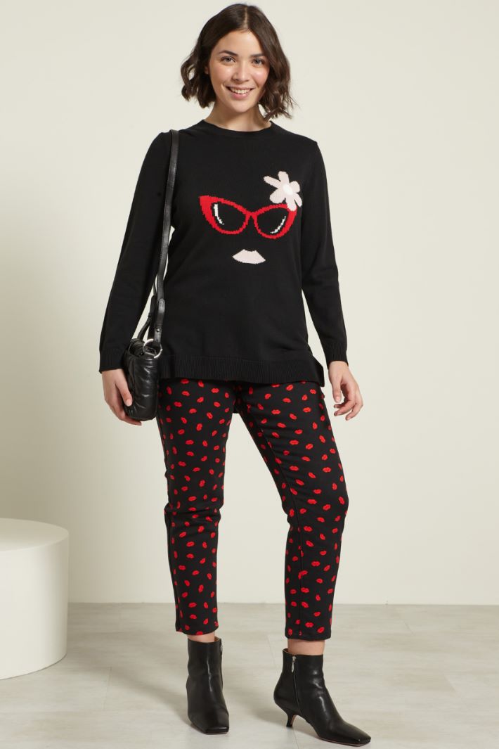 Pantaloni slim stampati Fashion Market