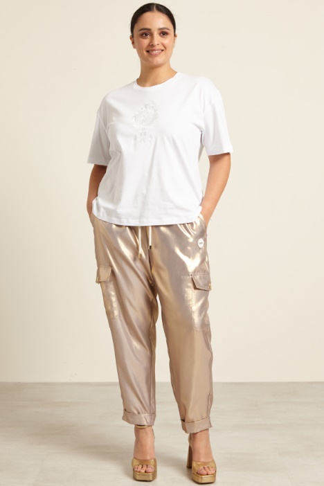 Pantaloni in twill laminato Fashion Market