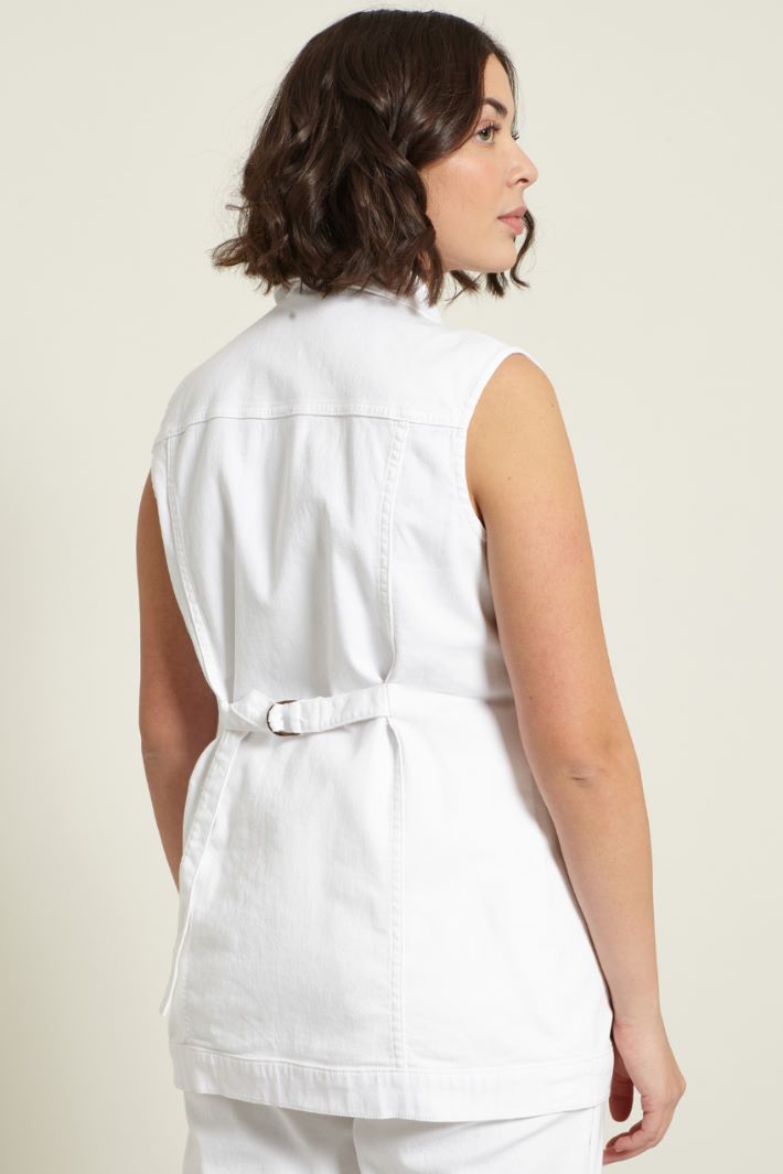 Gilet in denim con strass Fashion Market