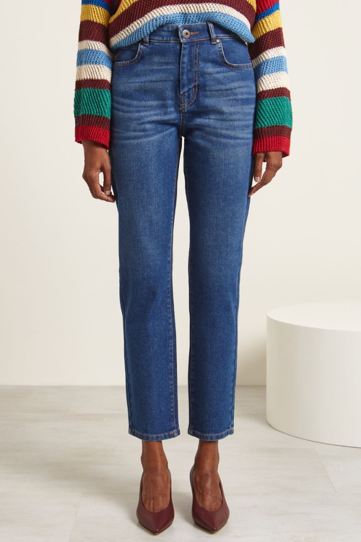 Jeans a vita alta in denim Fashion Market