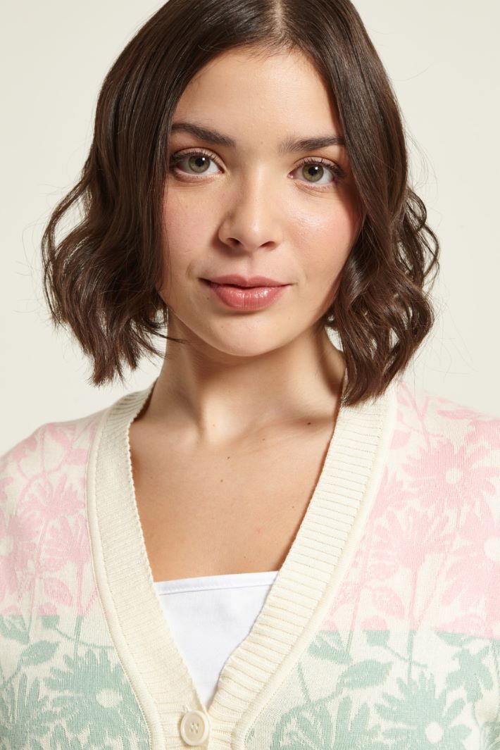 Cardigan in cotone jacquard Fashion Market