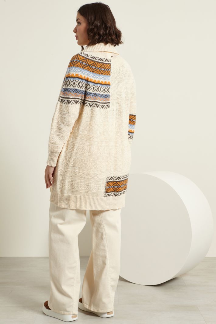 Cardigan lungo con cintura Fashion Market