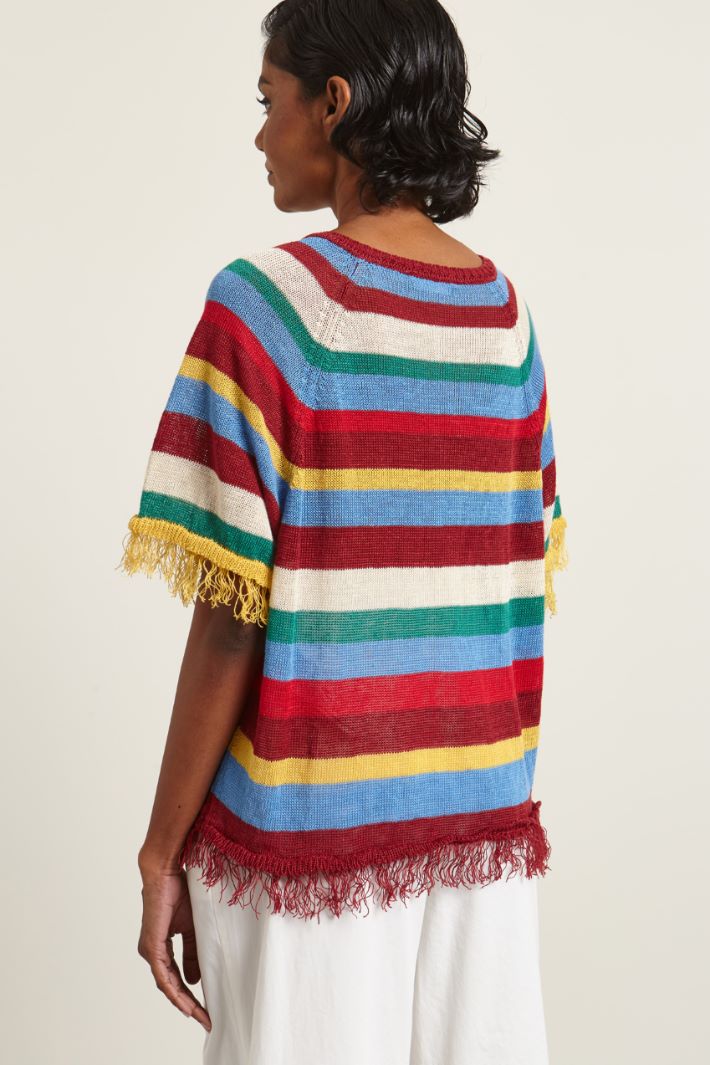 Maglia sfrangiata in lino Fashion Market Maglia sfrangiata in lino Fashion Market