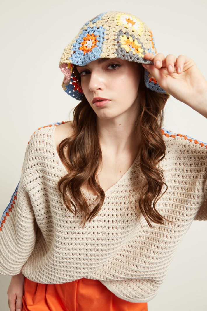 Maglia con motivo a uncinetto Fashion Market