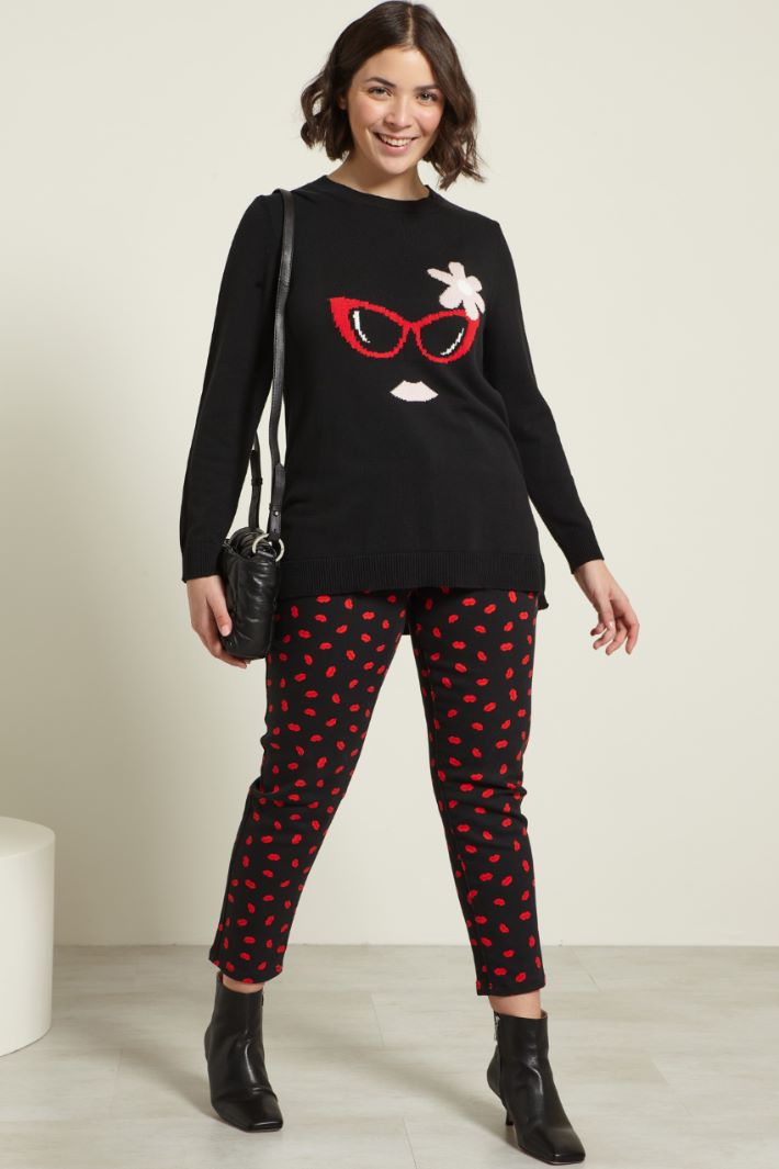 Maglia jacquard con spacchetti Fashion Market