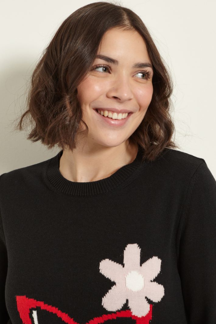 Maglia jacquard con spacchetti Fashion Market