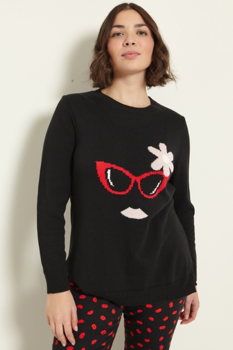 Maglia jacquard con spacchetti Fashion Market