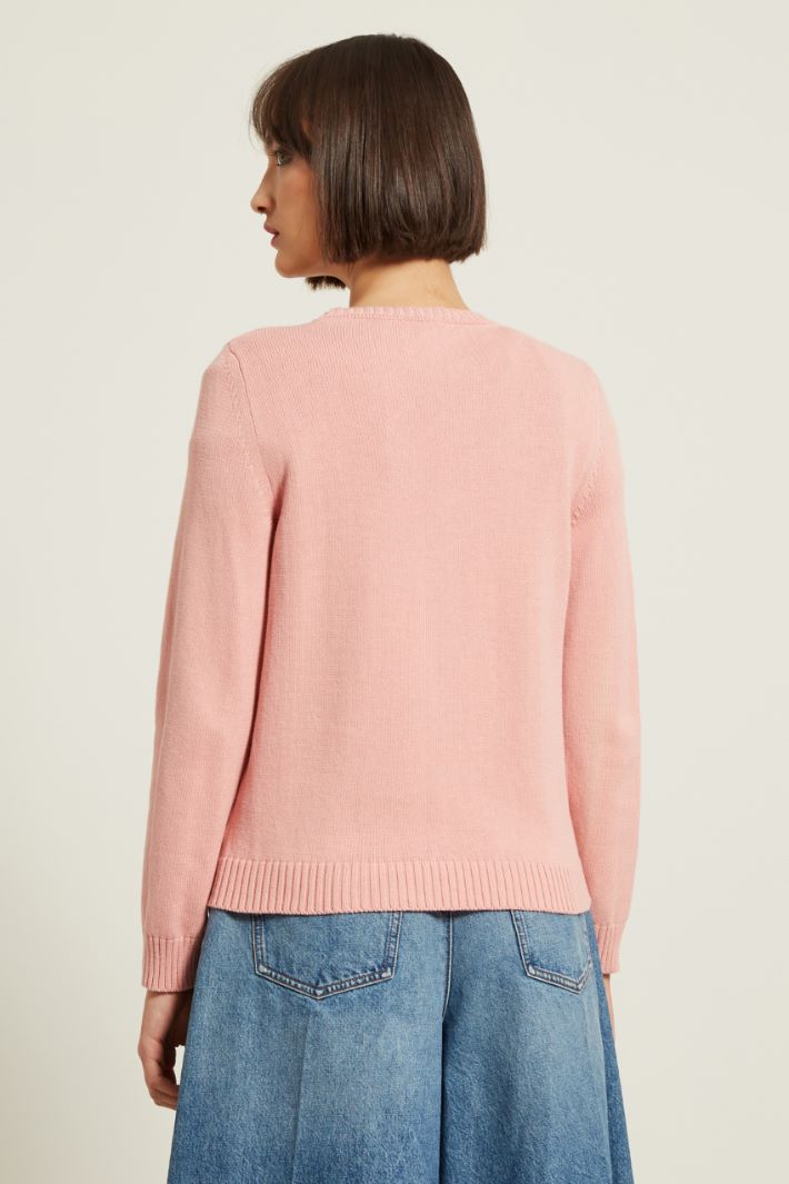 Maglia girocollo con intarsio Fashion Market