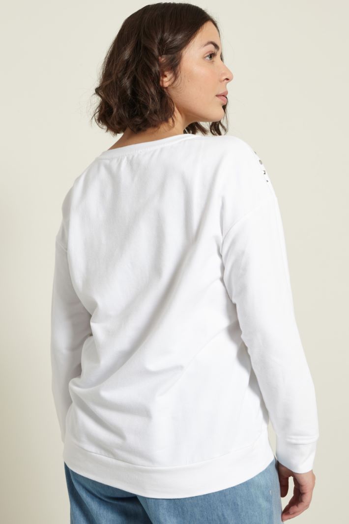 Felpa con strass e borchie Fashion Market Felpa con strass e borchie Fashion Market