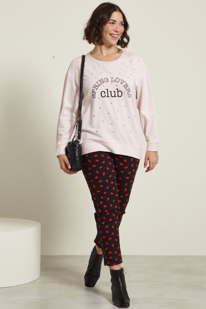 Felpa con strass e borchie Fashion Market Felpa con strass e borchie Fashion Market