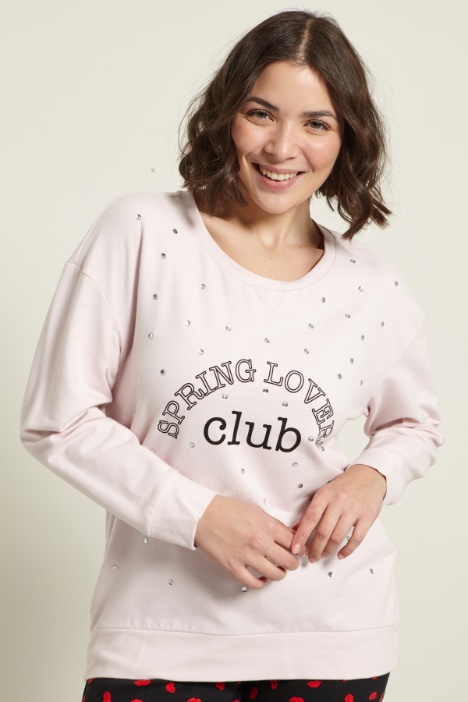 Felpa con strass e borchie Fashion Market