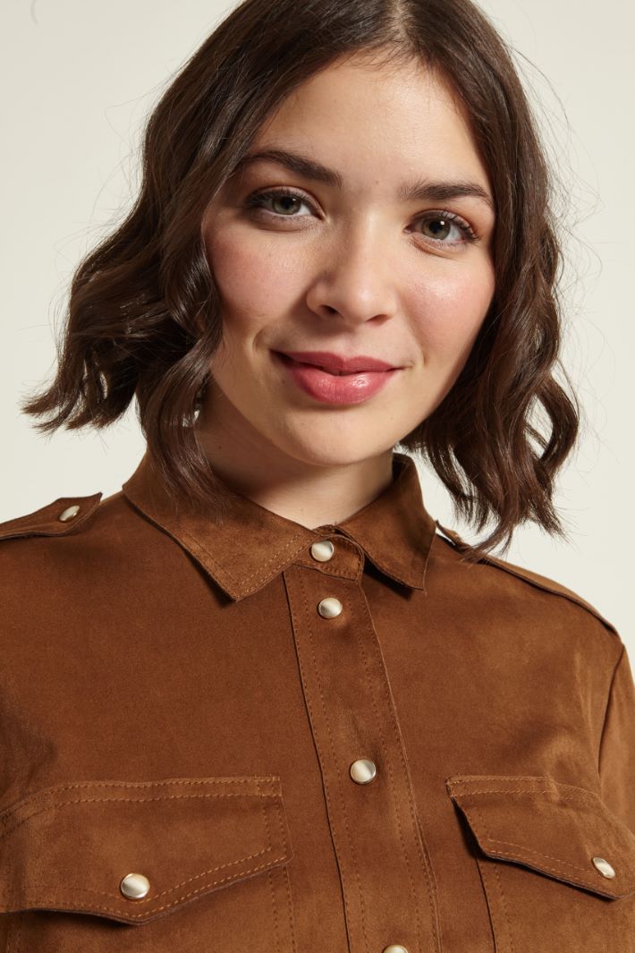 Camicia sahariana in suede Fashion Market Camicia sahariana in suede Fashion Market