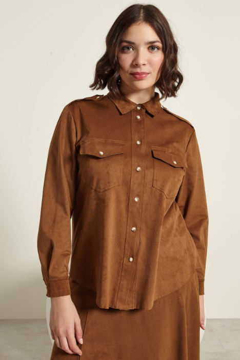 Camicia sahariana in suede Fashion Market