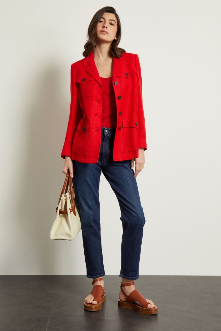 Giacca in stuoia con cintura Fashion Market