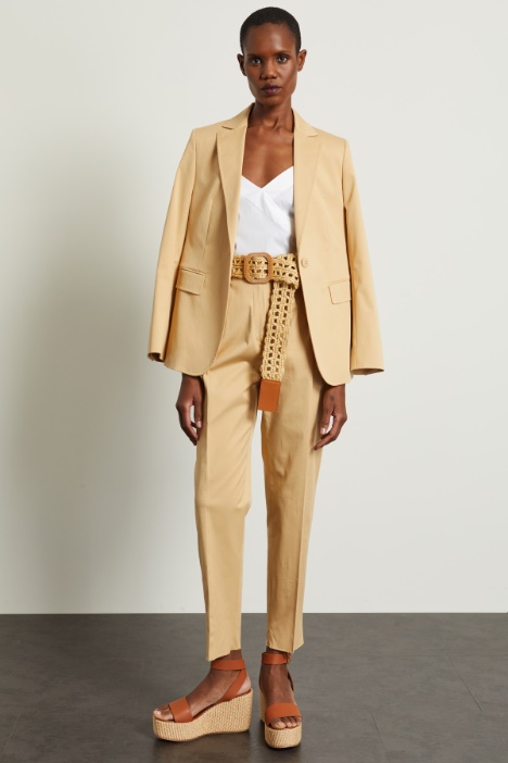 Pantaloni carrot in gabardina Fashion Market