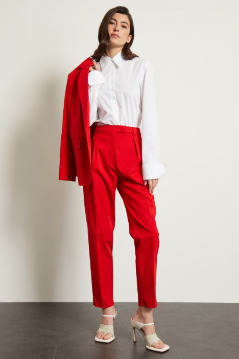 Pantaloni carrot in gabardina Fashion Market