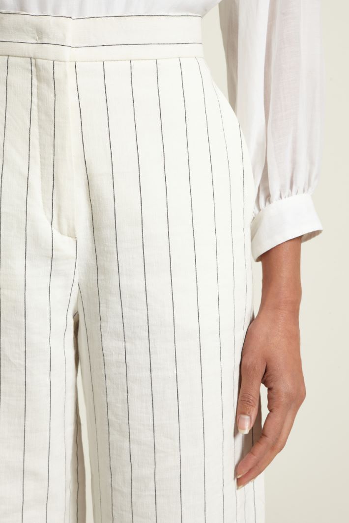 Pantaloni gessati in lino Fashion Market