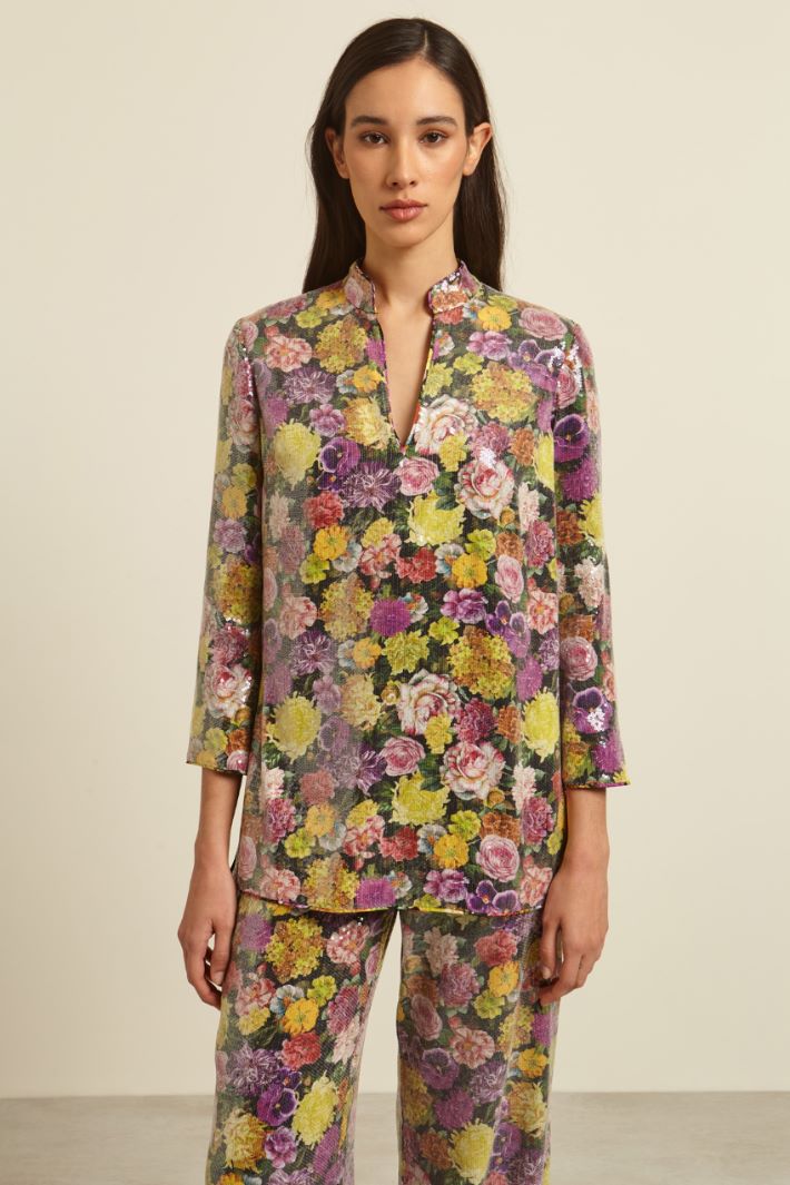 Tunica in raso con paillettes Fashion Market