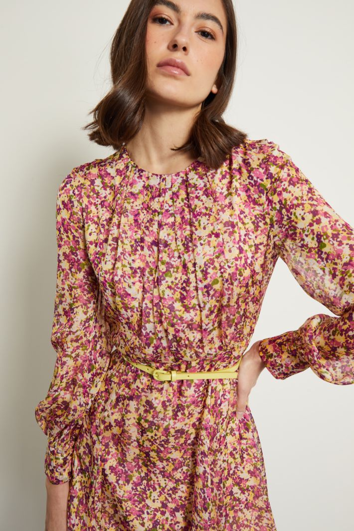 Abito in chiffon con cintura Fashion Market