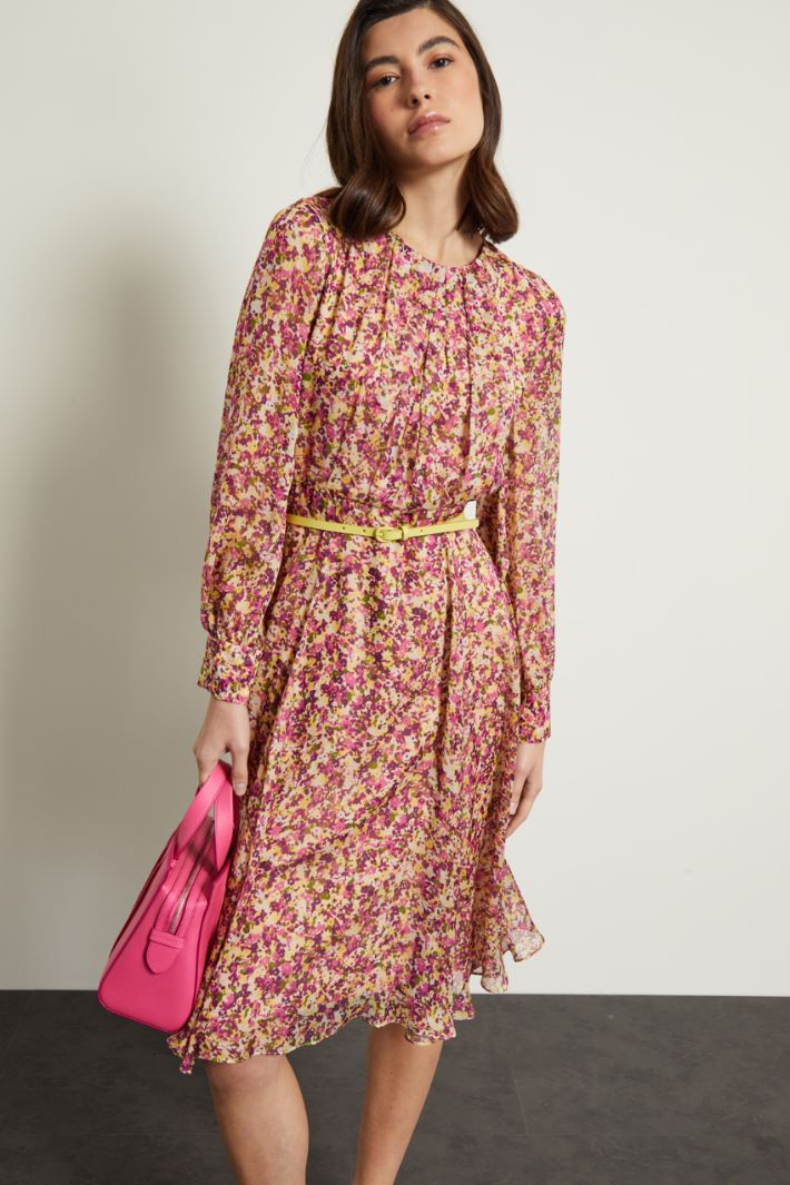 Abito in chiffon con cintura Fashion Market