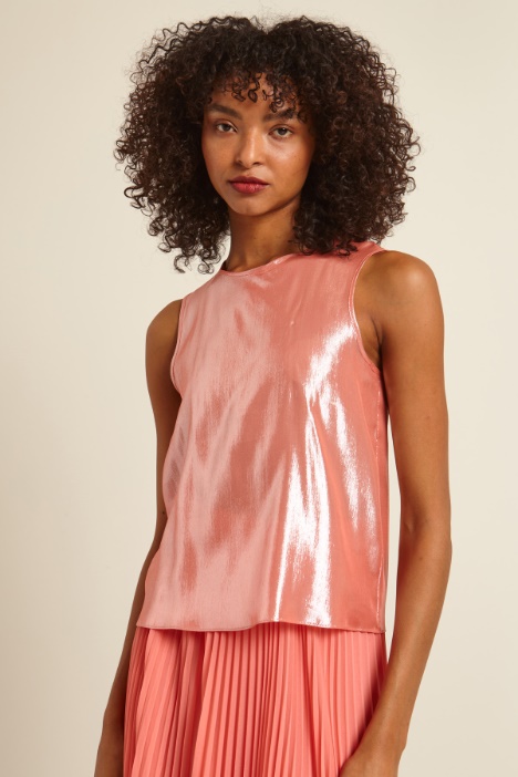 Top smanicato in lamè Fashion Market