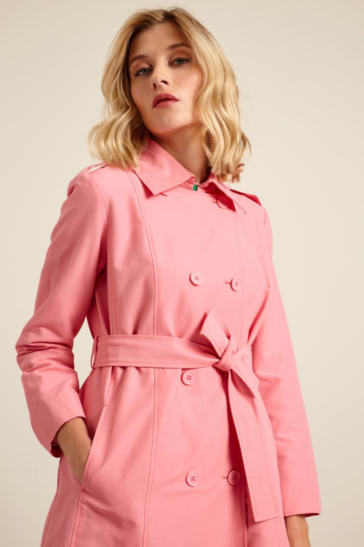 Trench doppiopetto in ottoman Fashion Market