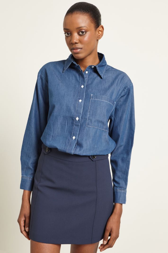 Camicia in cotone chambray Fashion Market Camicia in cotone chambray Fashion Market