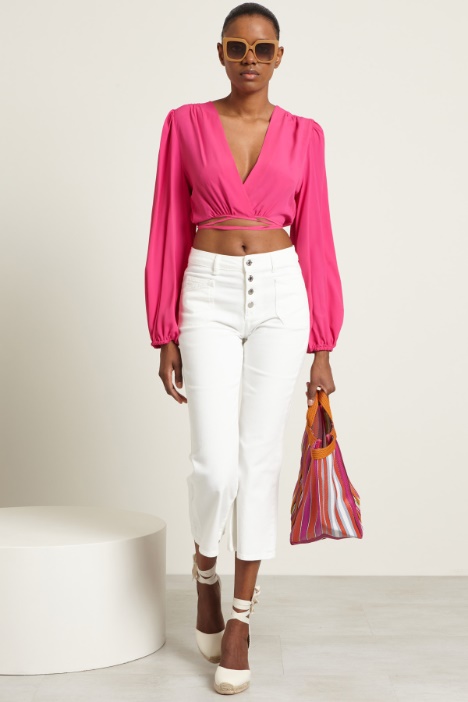 Pantaloni a trombetta in drill Fashion Market