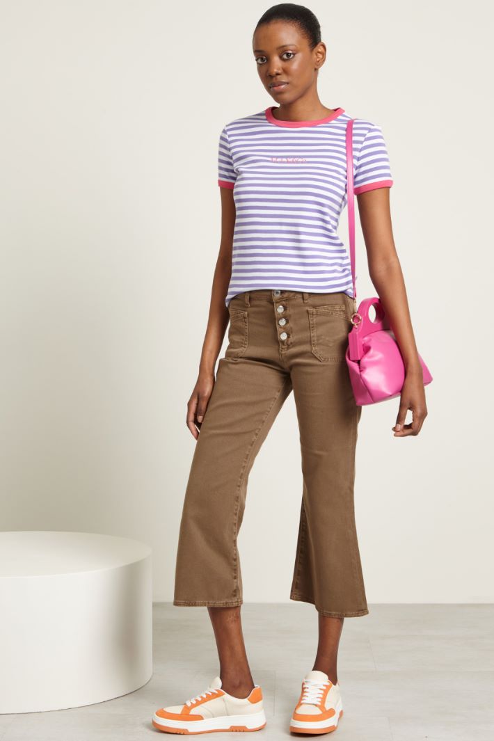 Pantaloni a trombetta in drill Fashion Market