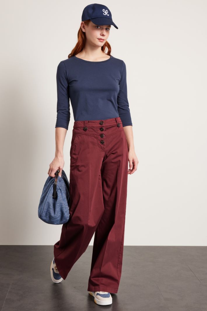 Pantaloni con bottoni a vista Fashion Market