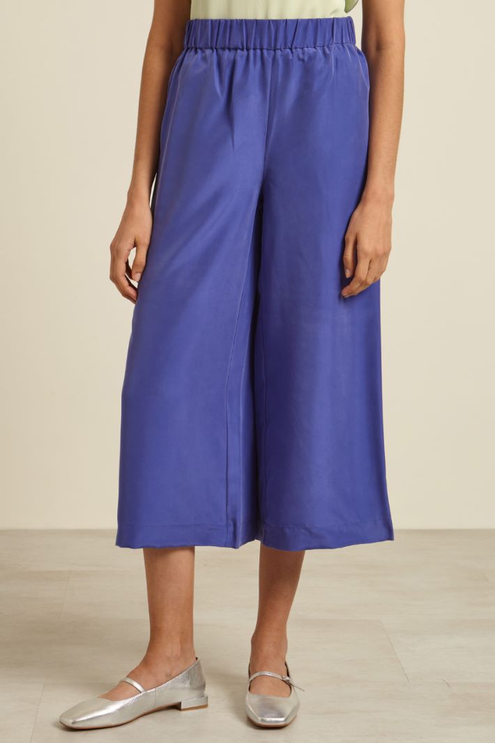 Pantaloni ampi in pura seta Fashion Market