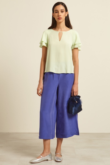 Pantaloni ampi in pura seta Fashion Market