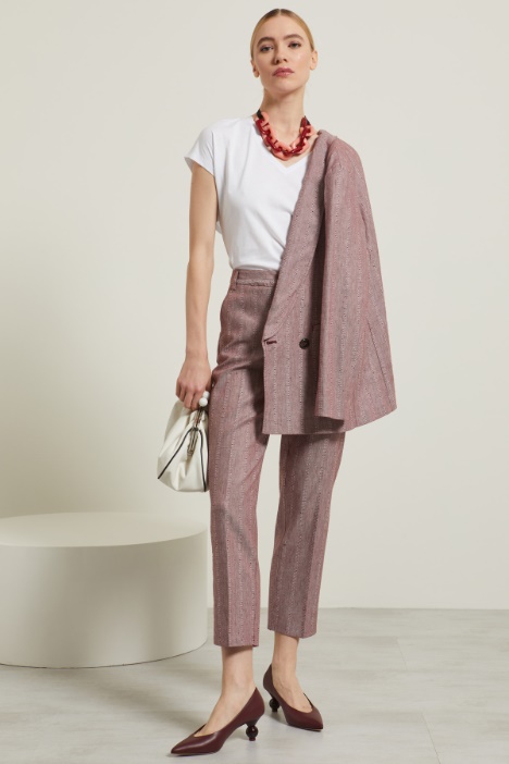 Pantaloni a sigaretta gessati Fashion Market