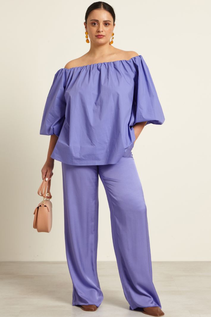 Pantaloni fluidi in twill  Fashion Market