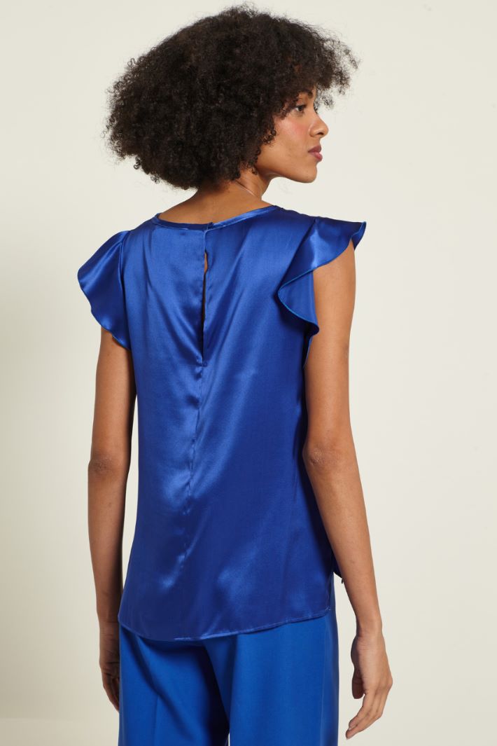 Blusa in raso con spacchi Fashion Market