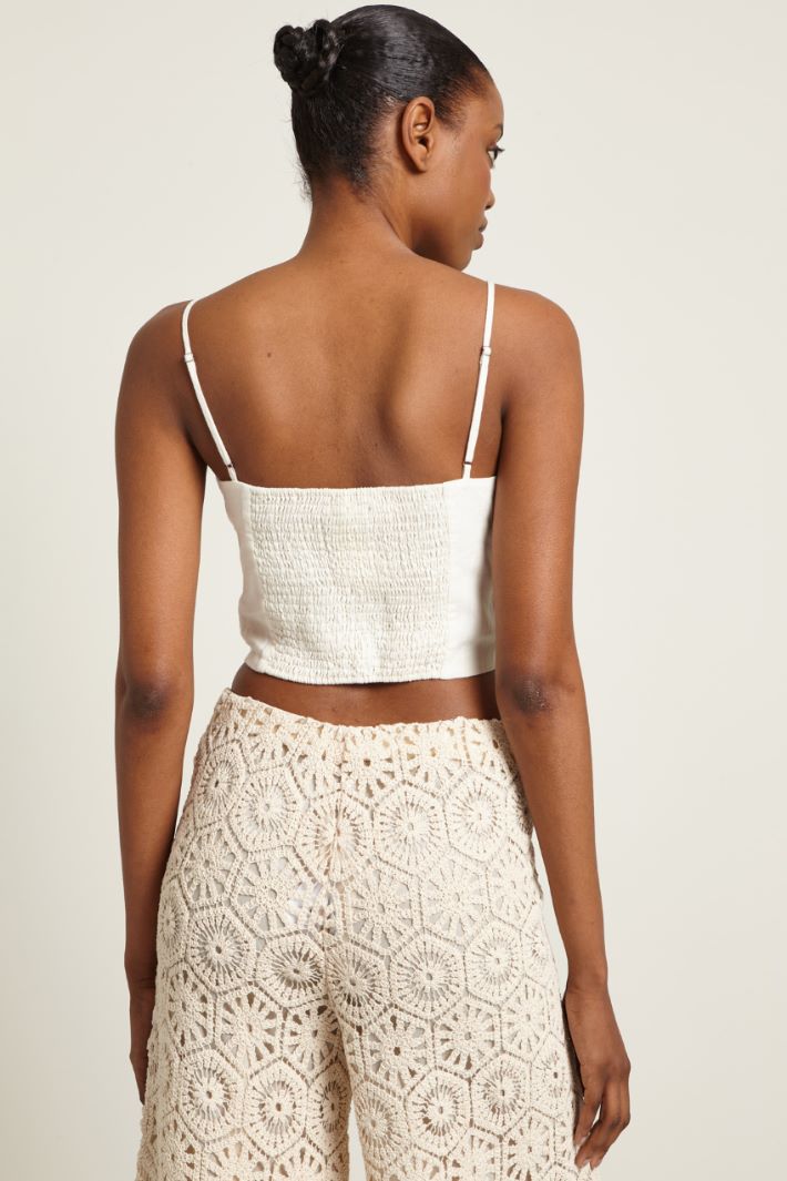 Top aderente in puro lino Fashion Market