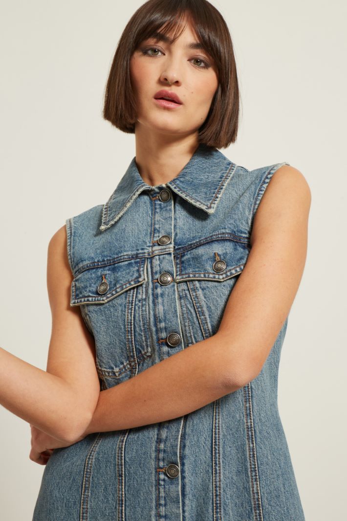 Abito smanicato in denim Fashion Market