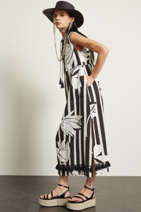 Abito in puro lino con nappine Fashion Market