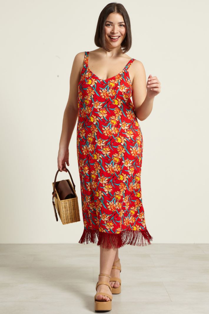 Abito stampato con frange Fashion Market