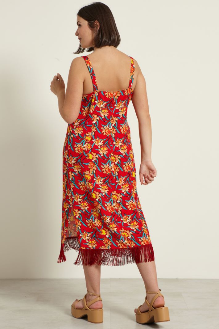 Abito stampato con frange Fashion Market