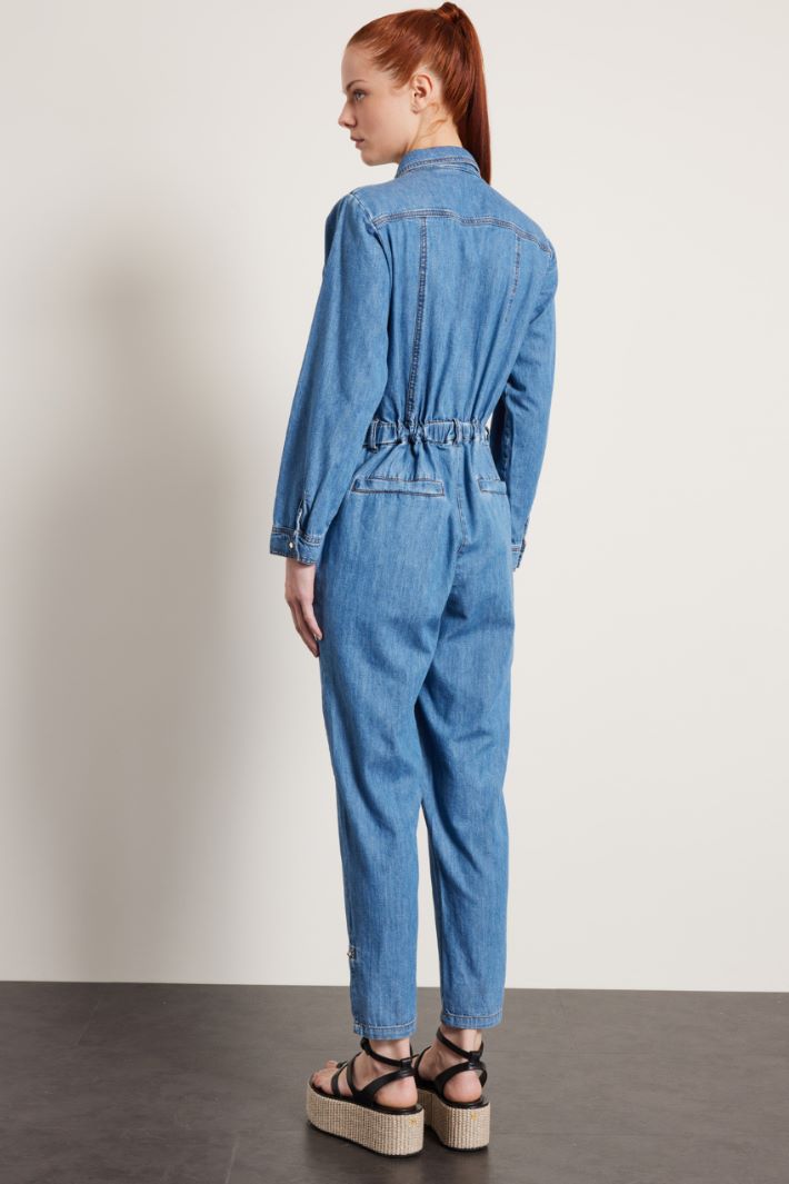 Tuta in denim con cintura Fashion Market Tuta in denim con cintura Fashion Market