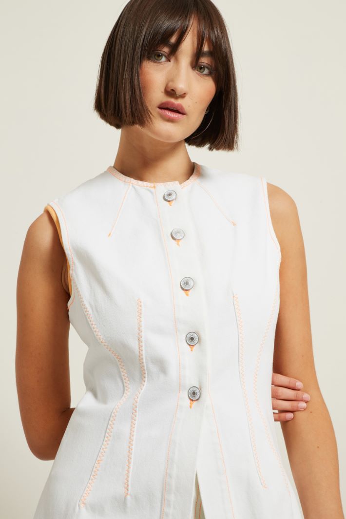 Gilet lungo in denim Fashion Market